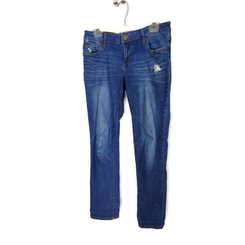 Kut From The Kloth Women's Jeans Size 8 Cotton Blend Straight Leg Distressed